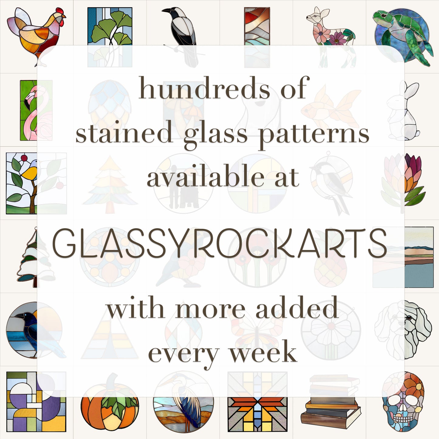 Flamingo Stained Glass Pattern and PNG