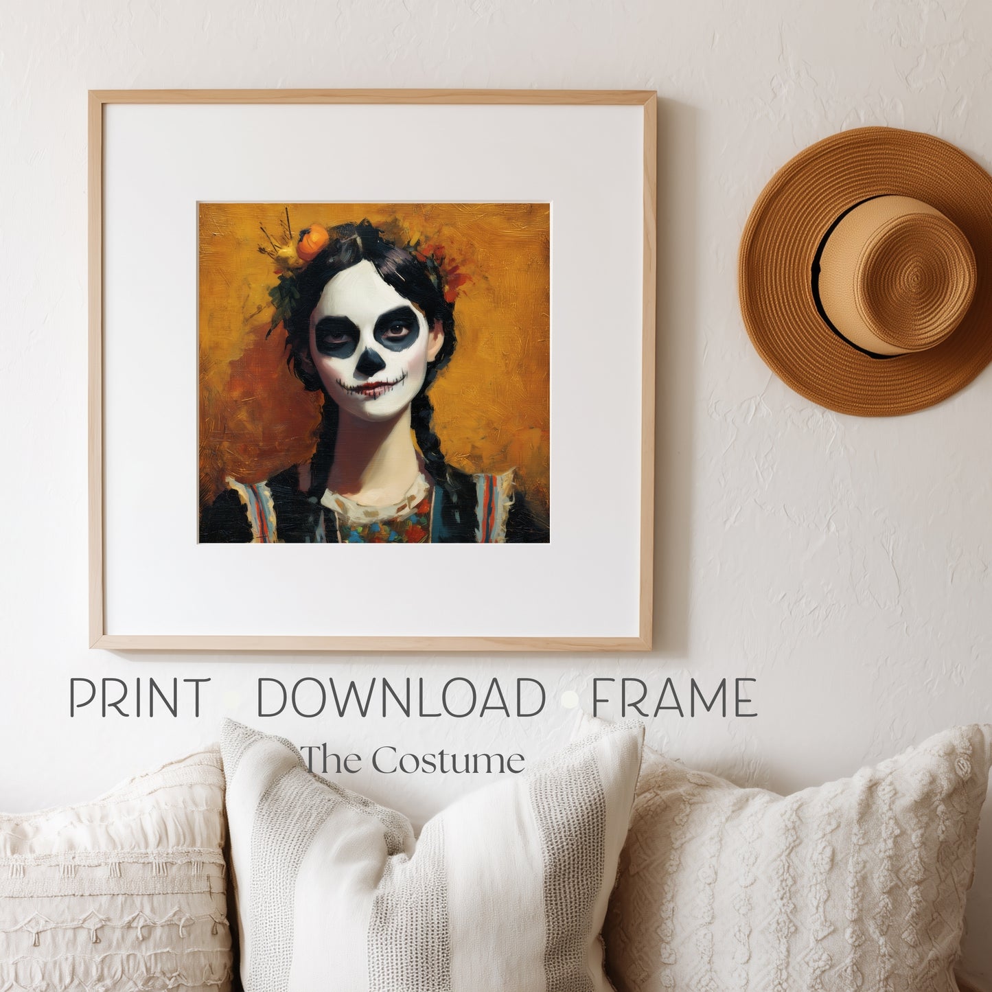 Halloween Costume Party Wall Art: Square Printable Portrait Decor (Digital Download, 5 Sizes Included)