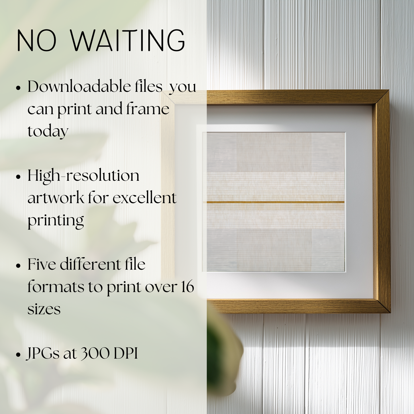 Printable Abstract Wabi Sabi Geometric Print, White & Gold