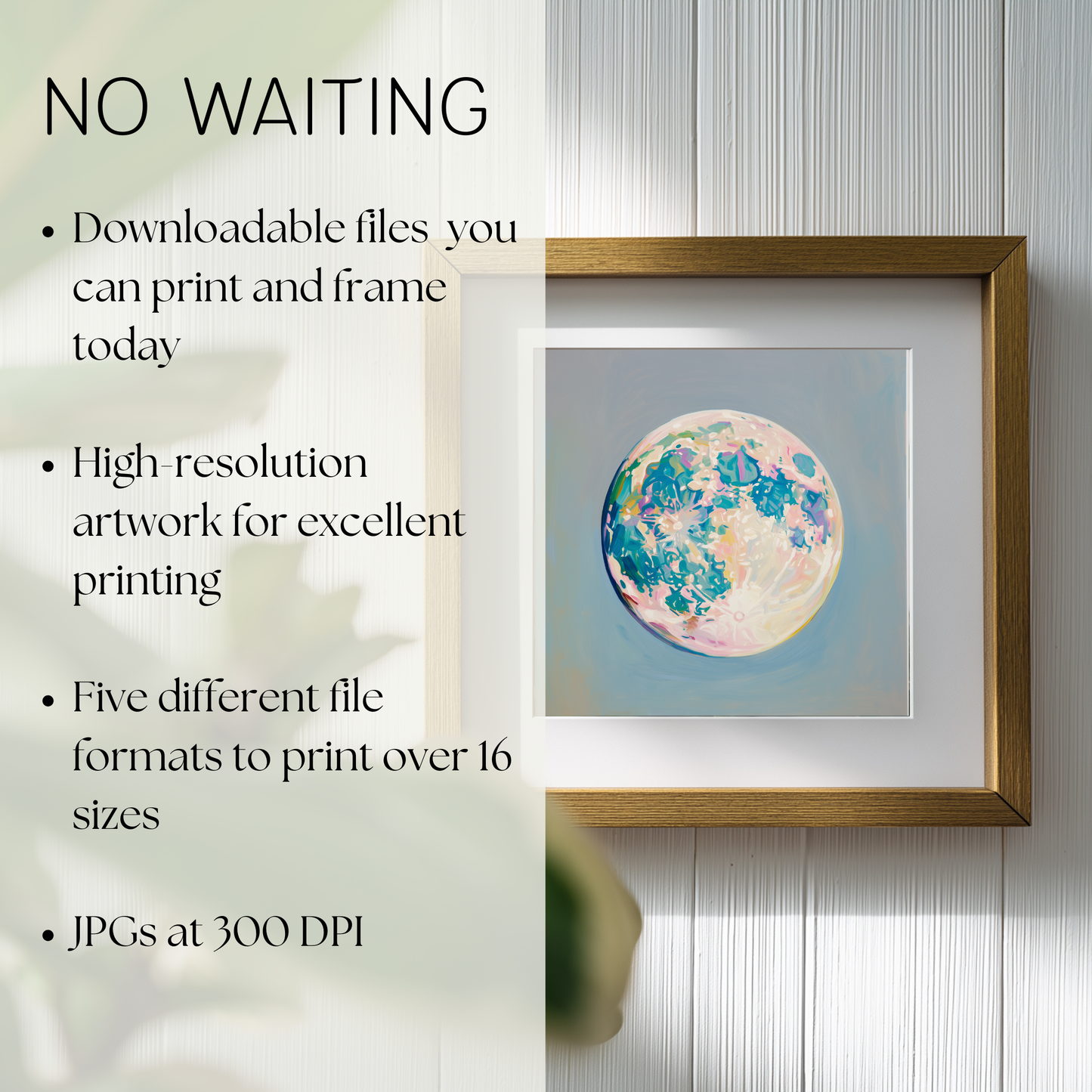 Halloween Full Moon Art Print: Witchy Wall Decor (Digital Download, 5 Sizes Included)