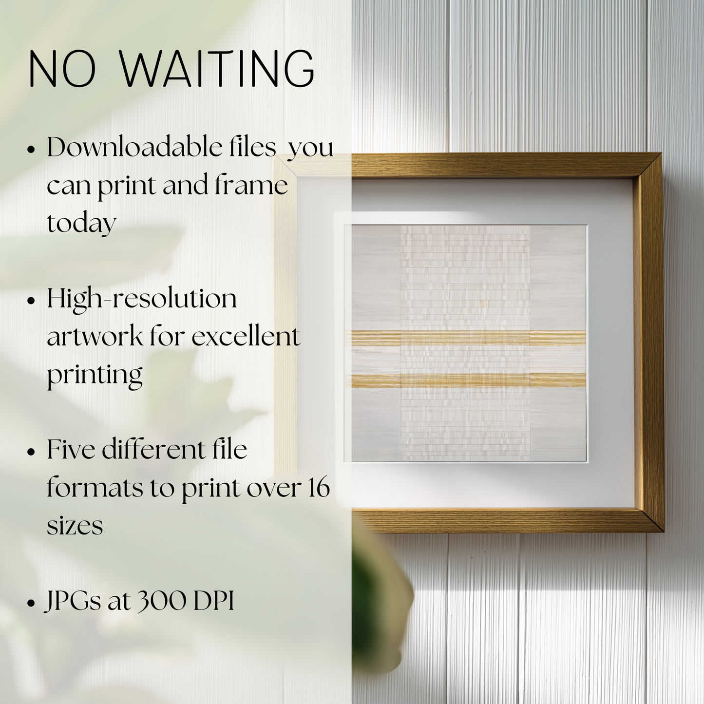 Printable Minimalist Wabi Sabi White and Gold Geometric Art Print