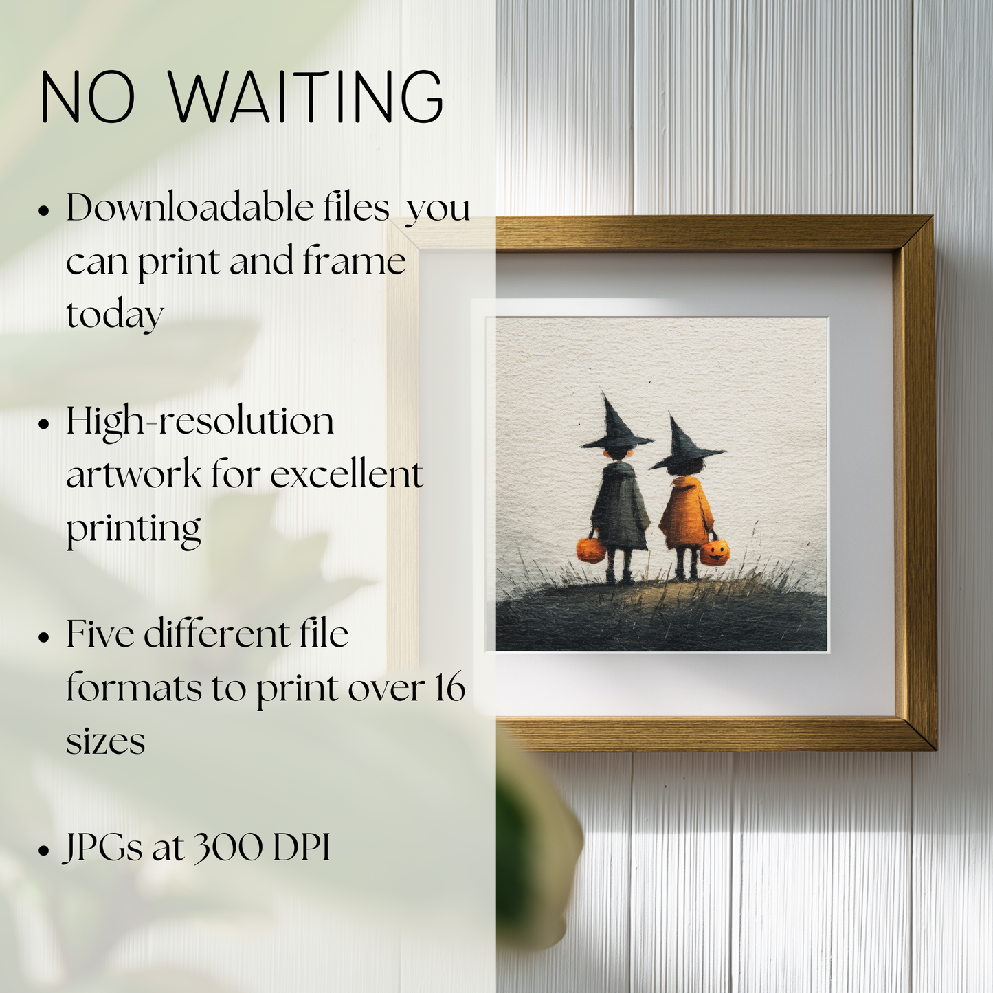Halloween Printable Trick or Treat Wall Art, Original Artwork with 5 Aspect Ratios Included, Instant Digital Download, Printable Art