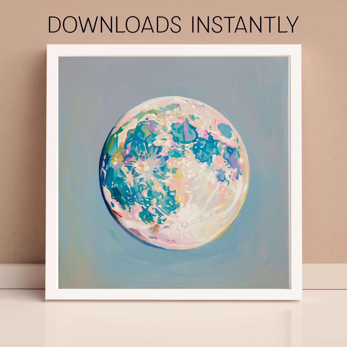 Halloween Full Moon Art Print: Witchy Wall Decor (Digital Download, 5 Sizes Included)