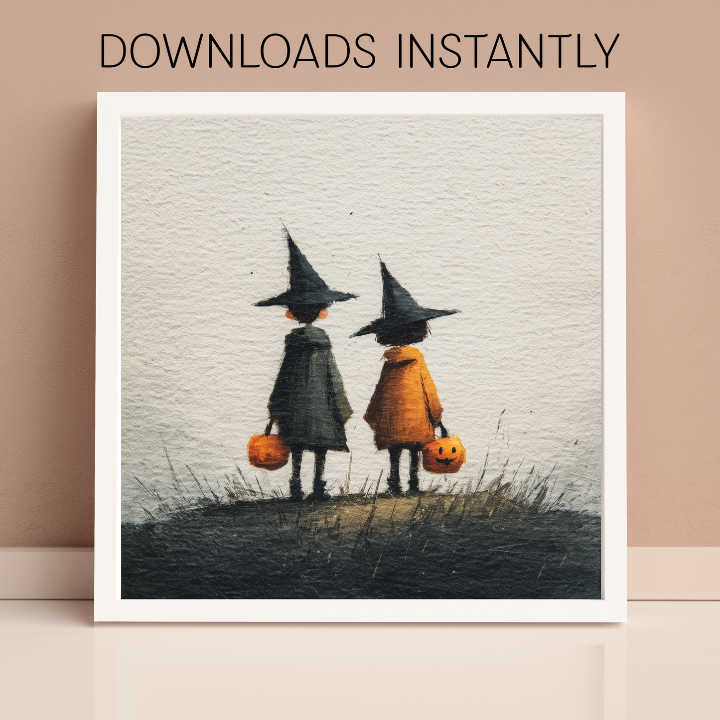 Halloween Printable Trick or Treat Wall Art, Original Artwork with 5 Aspect Ratios Included, Instant Digital Download, Printable Art