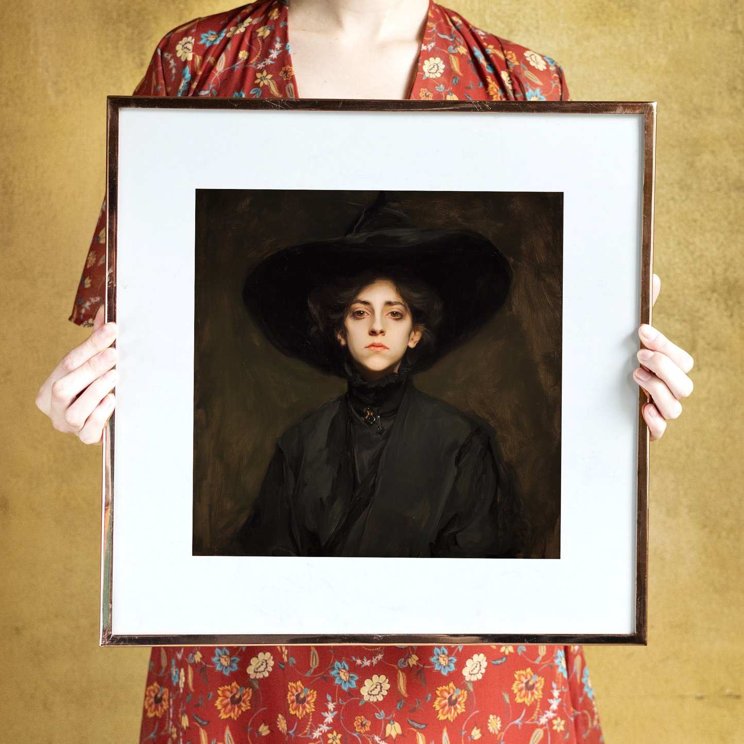 Halloween Witch Portrait Art Print: Spooky Wall Decor (Digital Download, 5 Sizes Included)