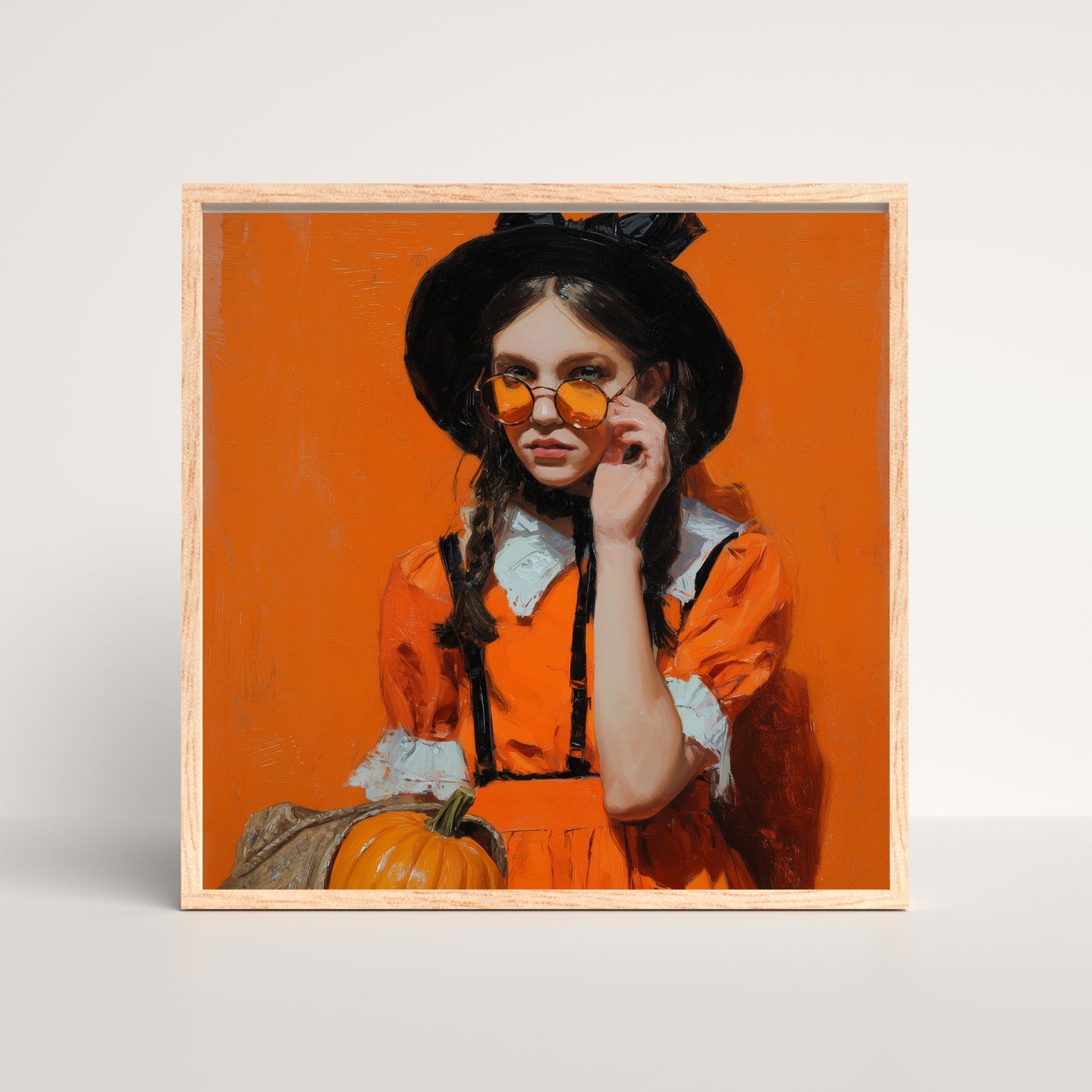 Halloween Costume Party Art: Orange Printable Portrait (Digital Download, 5 Sizes Included)