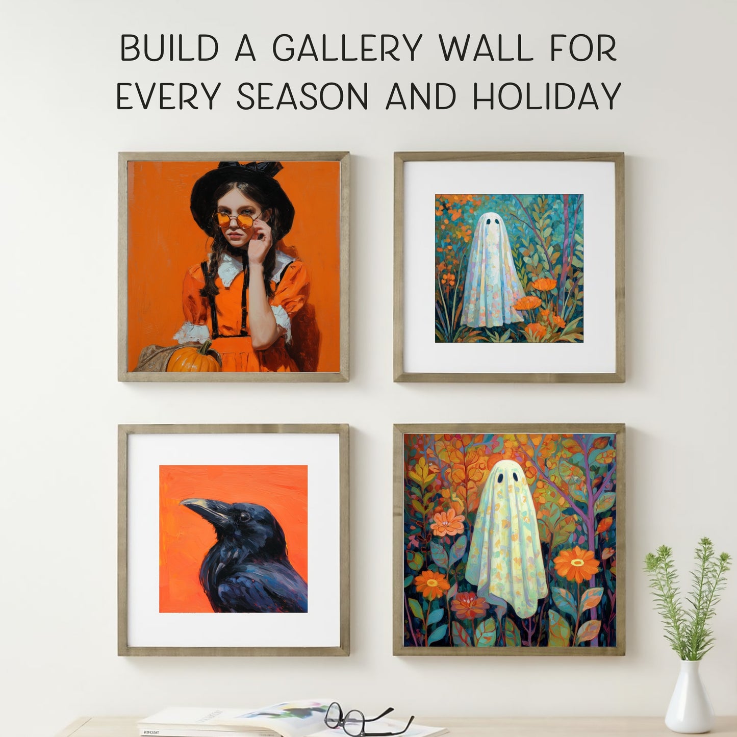 Halloween Skeleton Art Print: Spooky Wall Decor (Digital Download, 5 Sizes Included)