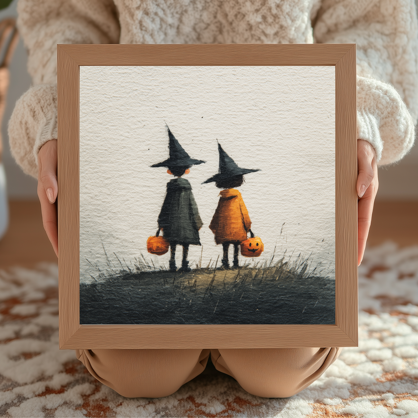 Halloween Printable Trick or Treat Wall Art, Original Artwork with 5 Aspect Ratios Included, Instant Digital Download, Printable Art