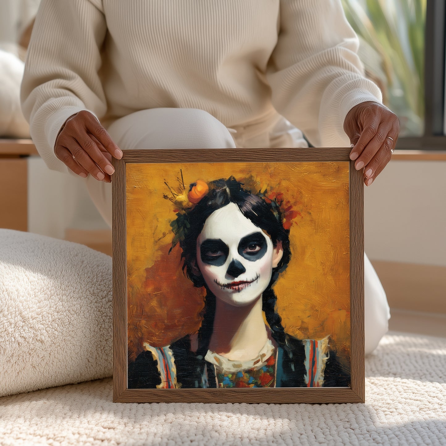 Halloween Costume Party Wall Art: Square Printable Portrait Decor (Digital Download, 5 Sizes Included)