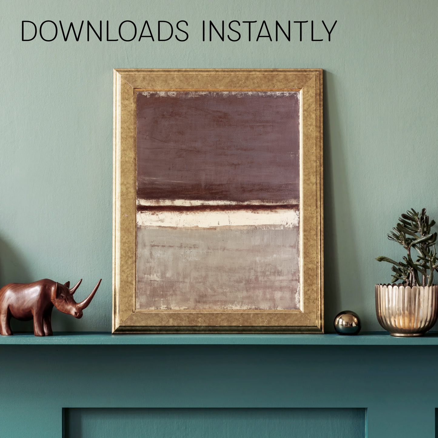 Printable Wabi Sabi Landscape Print, Soothing Brown Tones