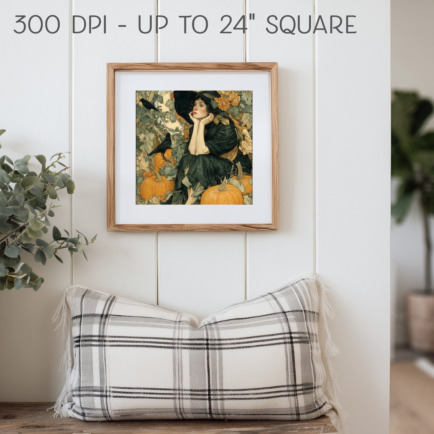 Art Nouveau Halloween Print: Vintage Fall Portrait Decor (Digital Download, 5 Sizes Included)