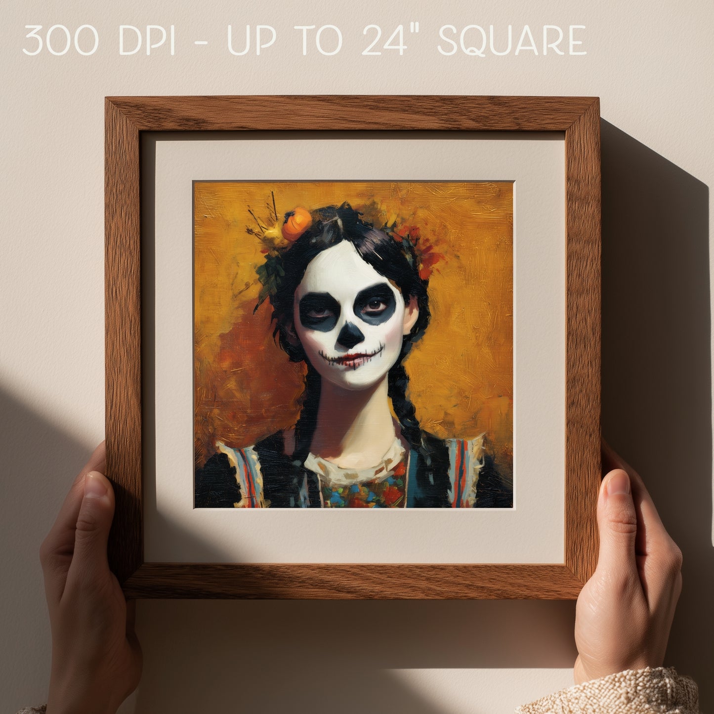 Halloween Costume Party Wall Art: Square Printable Portrait Decor (Digital Download, 5 Sizes Included)