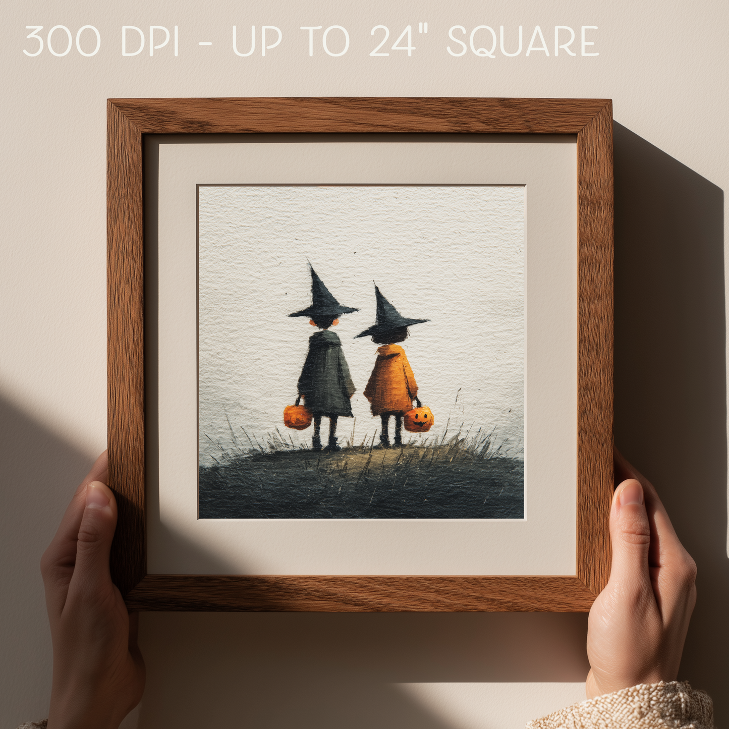 Halloween Printable Trick or Treat Wall Art, Original Artwork with 5 Aspect Ratios Included, Instant Digital Download, Printable Art