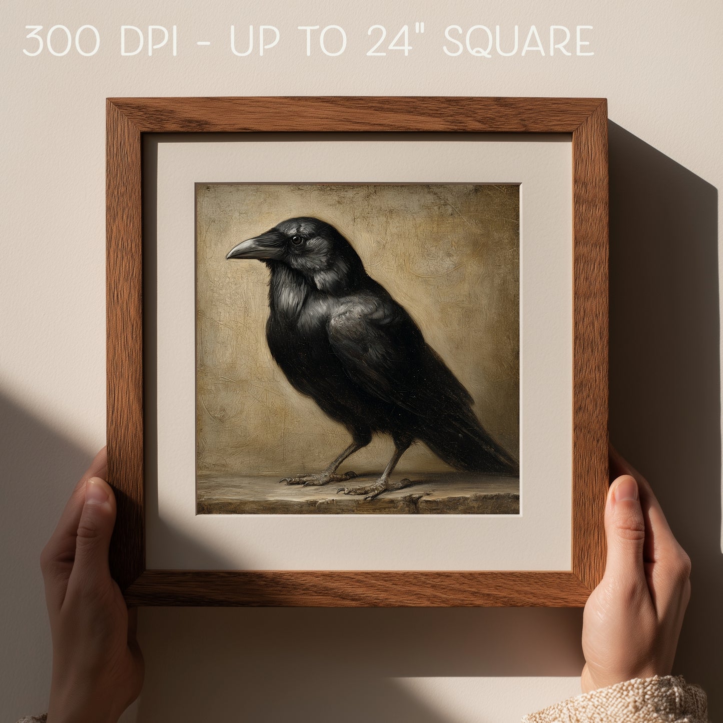Vintage Halloween Crow Print: Fall Wall Art (Digital Download, 5 Sizes Included)