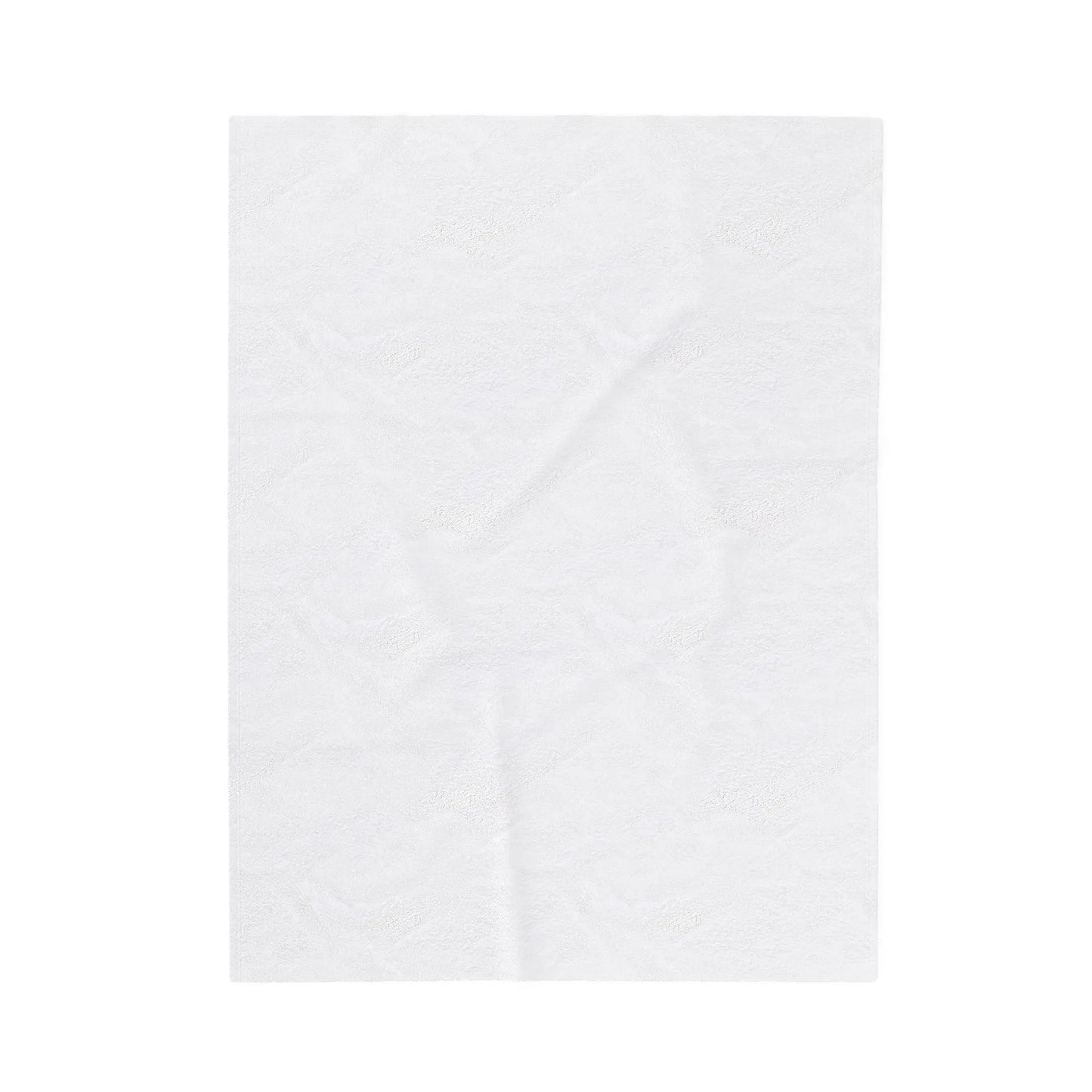 A crumpled white sheet of paper with a faint textured design, embodying a touch of boho elegance, is reminiscent of the Stained Glass Flowers Plush Blankets charm, isolated on a plain background.