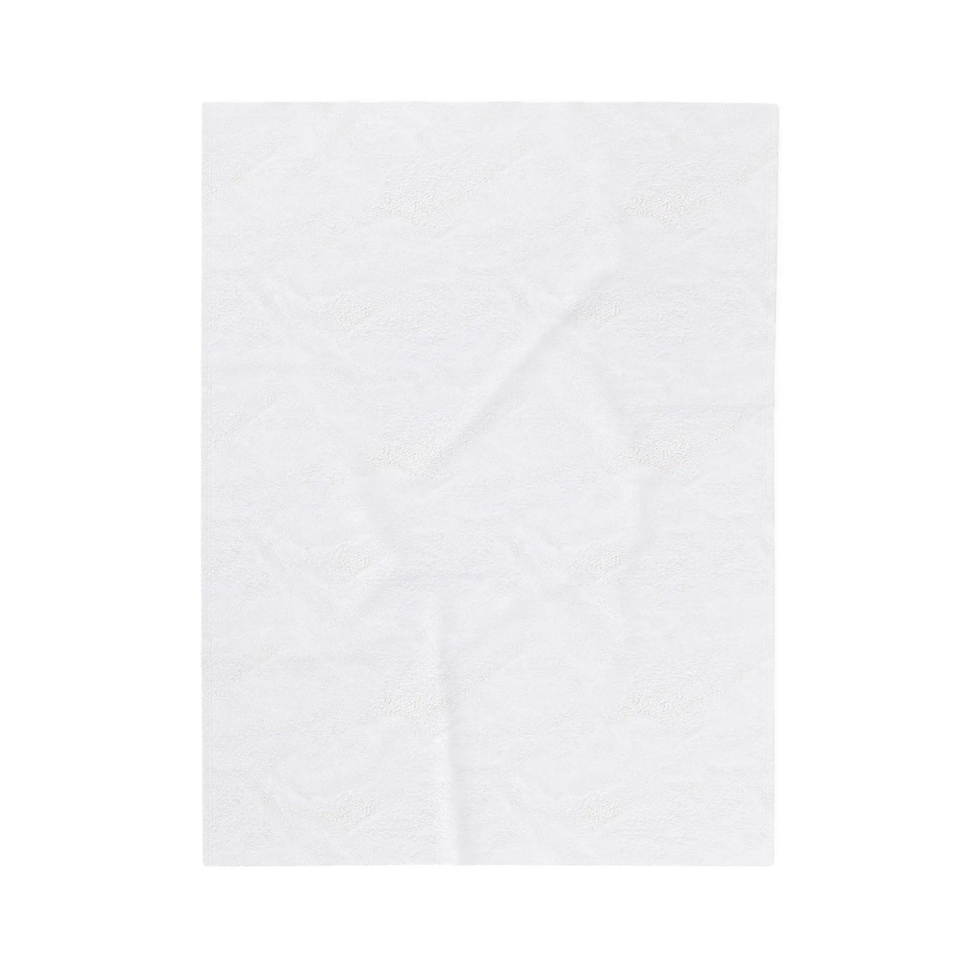 A crumpled white sheet of paper with a faint textured design, embodying a touch of boho elegance, is reminiscent of the Stained Glass Flowers Plush Blankets charm, isolated on a plain background.