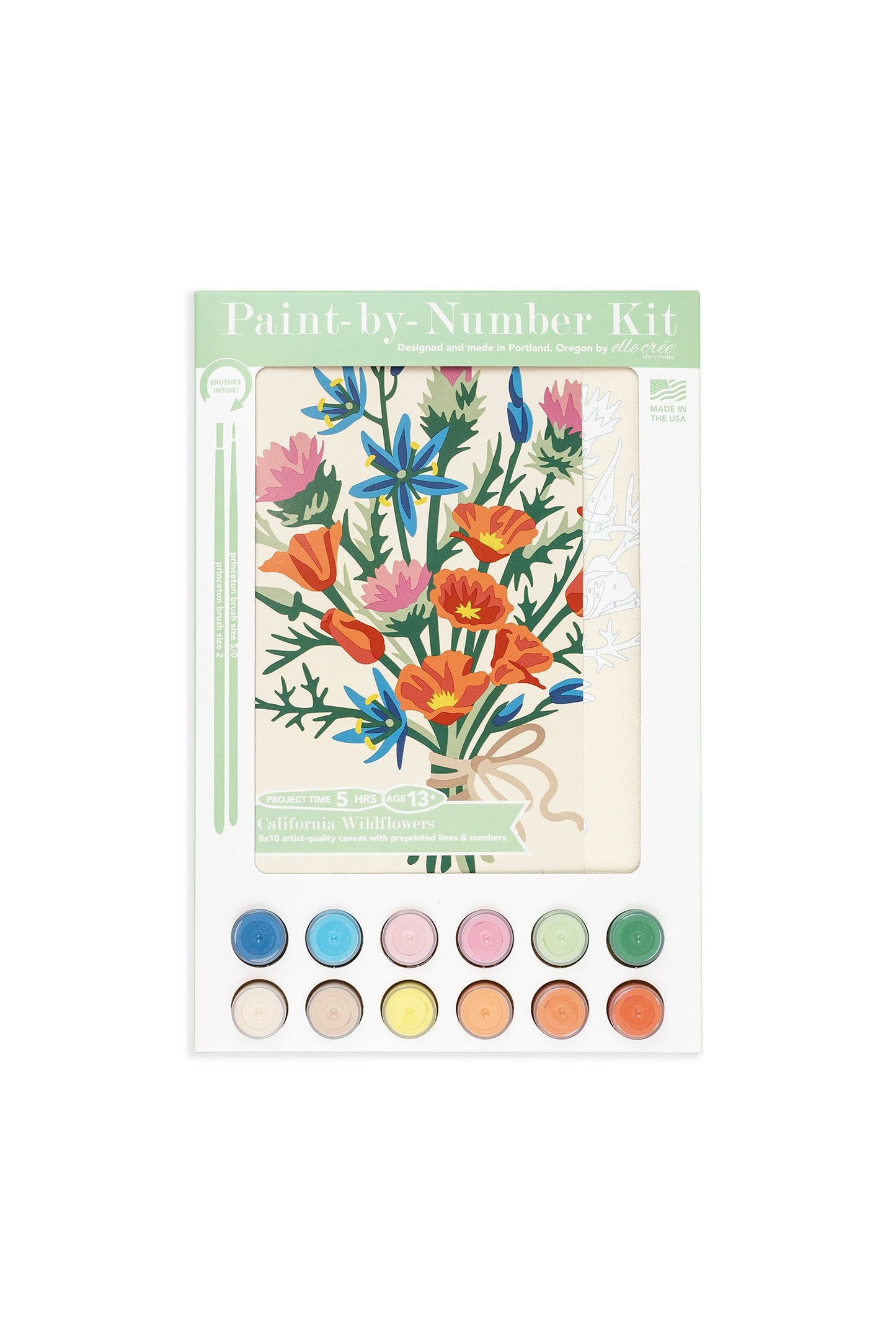 California Wildflowers | 8x10 paint-by-number kit - Paint-by-Number Kit from Elle Crée