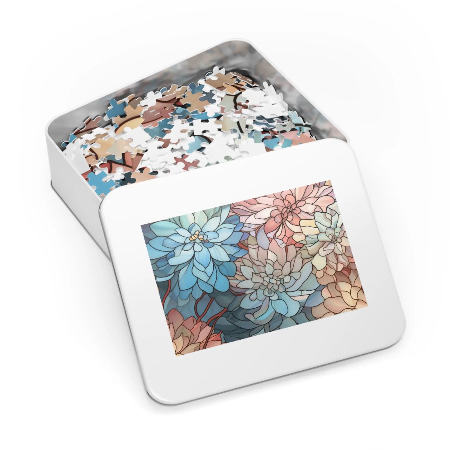 Stained Glass Flowers Jigsaw Puzzle (30, 110, 252, 500,1000-Piece)
