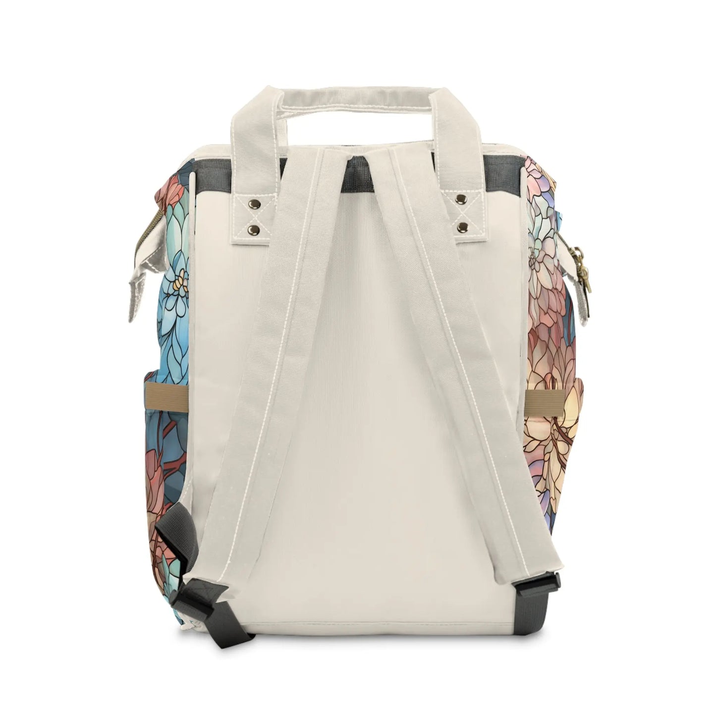 Stained Glass Flowers Multi-Purpose Diaper Backpack