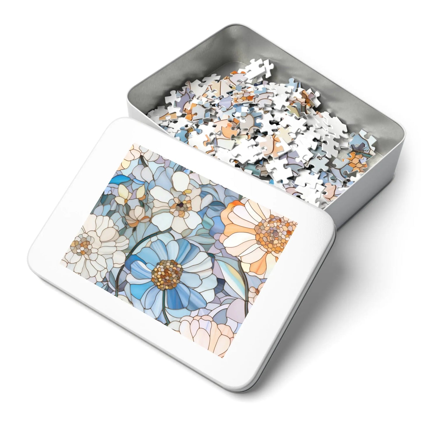 Stained Glass Flowers Jigsaw Puzzle (30, 110, 252, 500,1000-Piece)