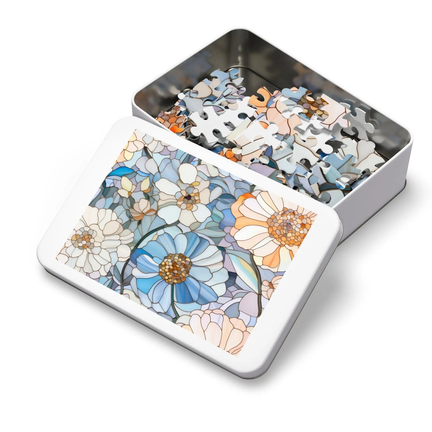 Stained Glass Flowers Jigsaw Puzzle (30, 110, 252, 500,1000-Piece)