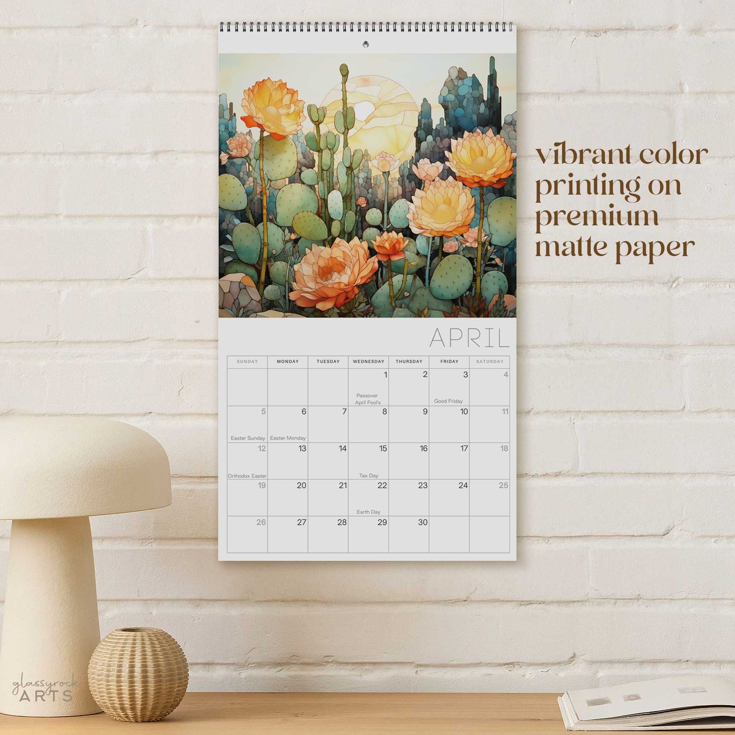 Desert Flowers 2026 Wall Calendar
