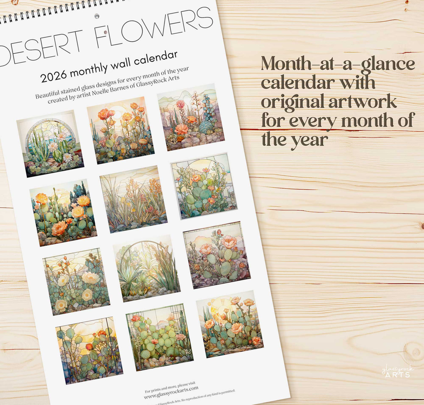 Desert Flowers 2026 Wall Calendar