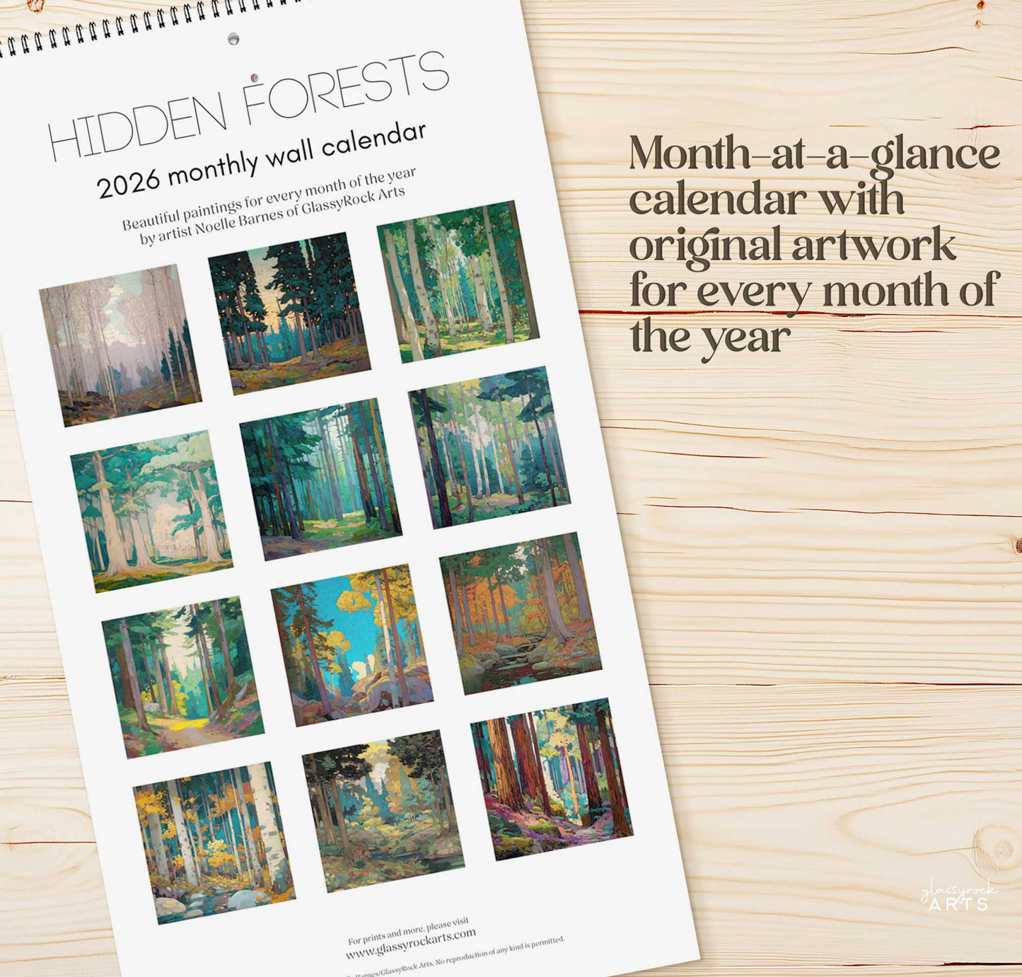 Hidden Forests 2026 Wall Art Calendar