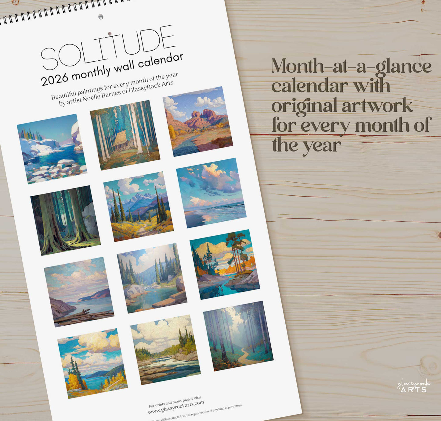 Solitude 2026 Wall Art Calendar