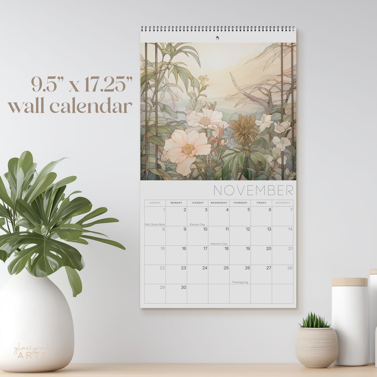Tropical Flowers 2026 Wall Calendar