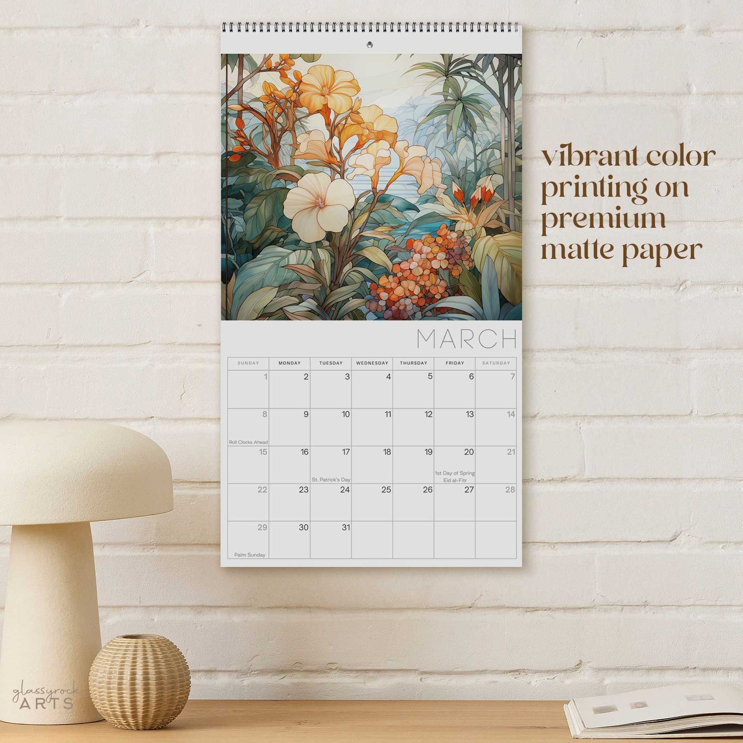 Tropical Flowers 2026 Wall Calendar