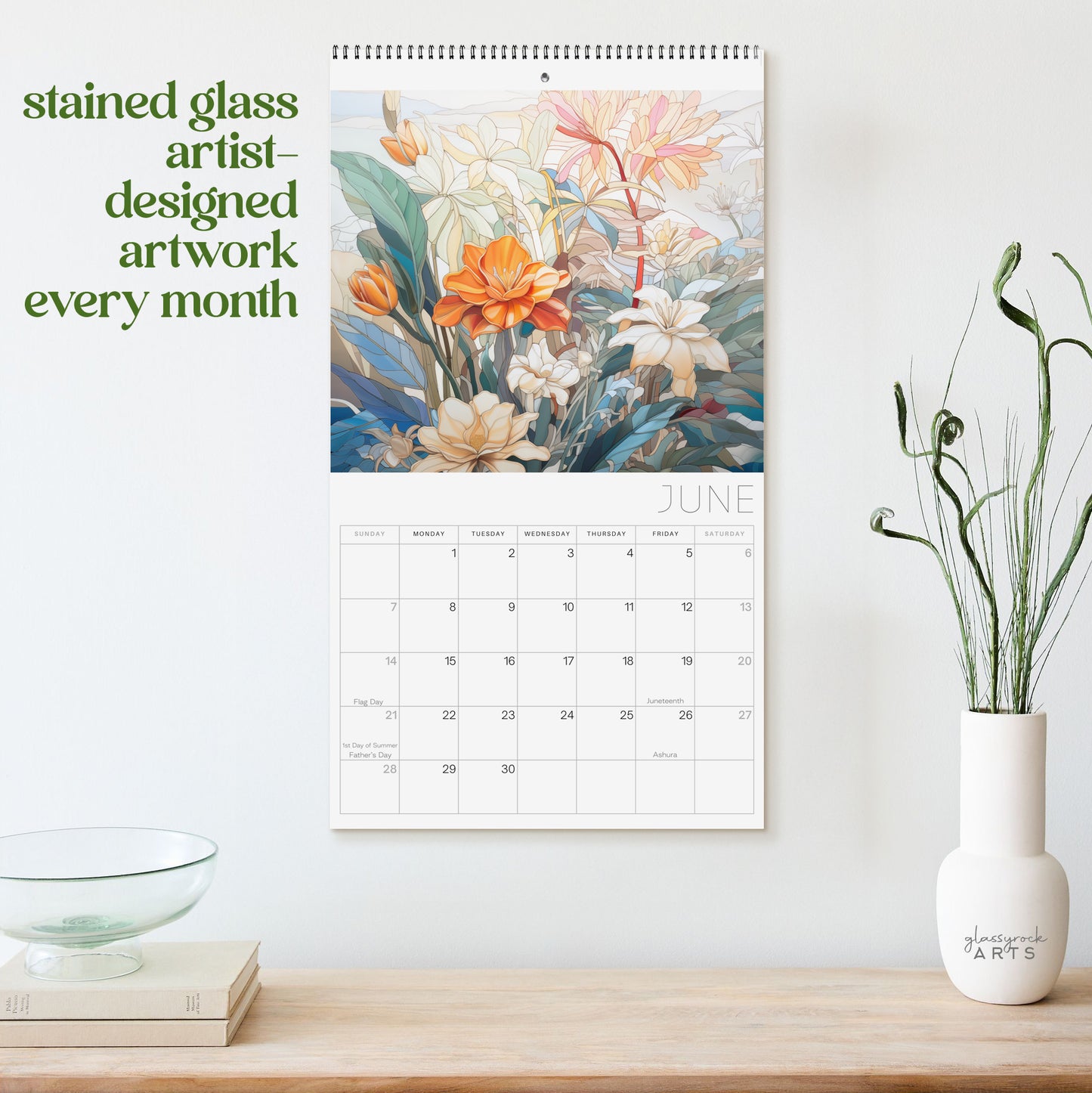 Tropical Flowers 2026 Wall Calendar