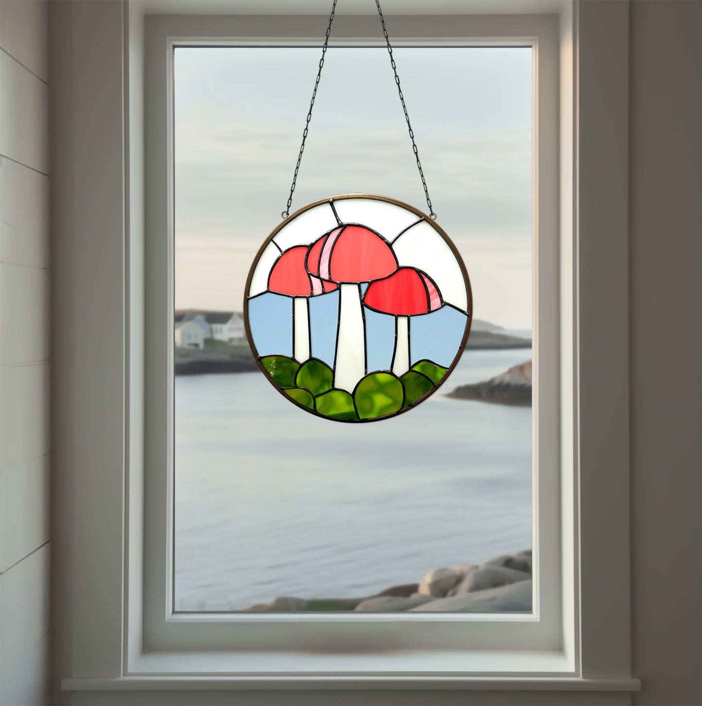 A picture of the Mushroom Stained Glass Pattern from GlassyRock Arts.