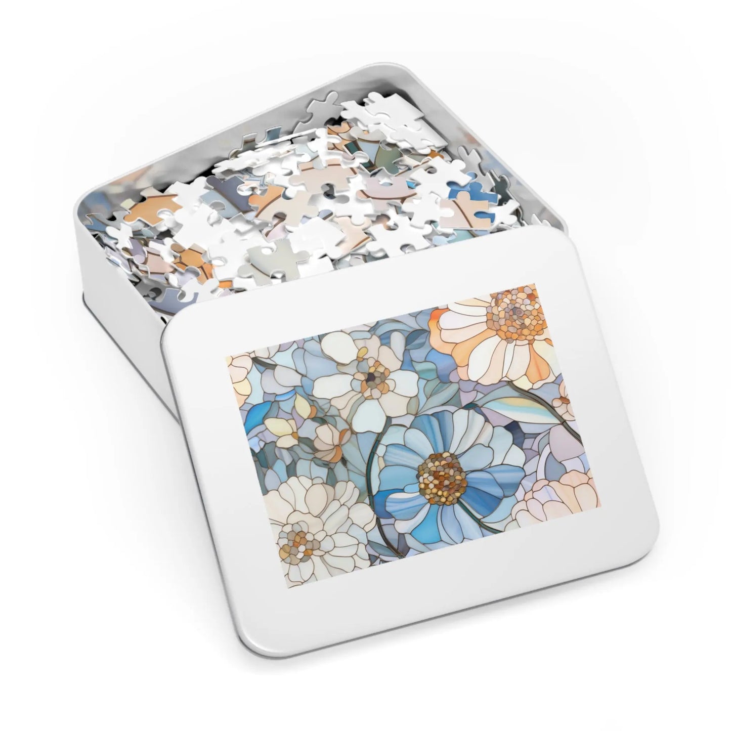 Stained Glass Flowers Jigsaw Puzzle (30, 110, 252, 500,1000-Piece)