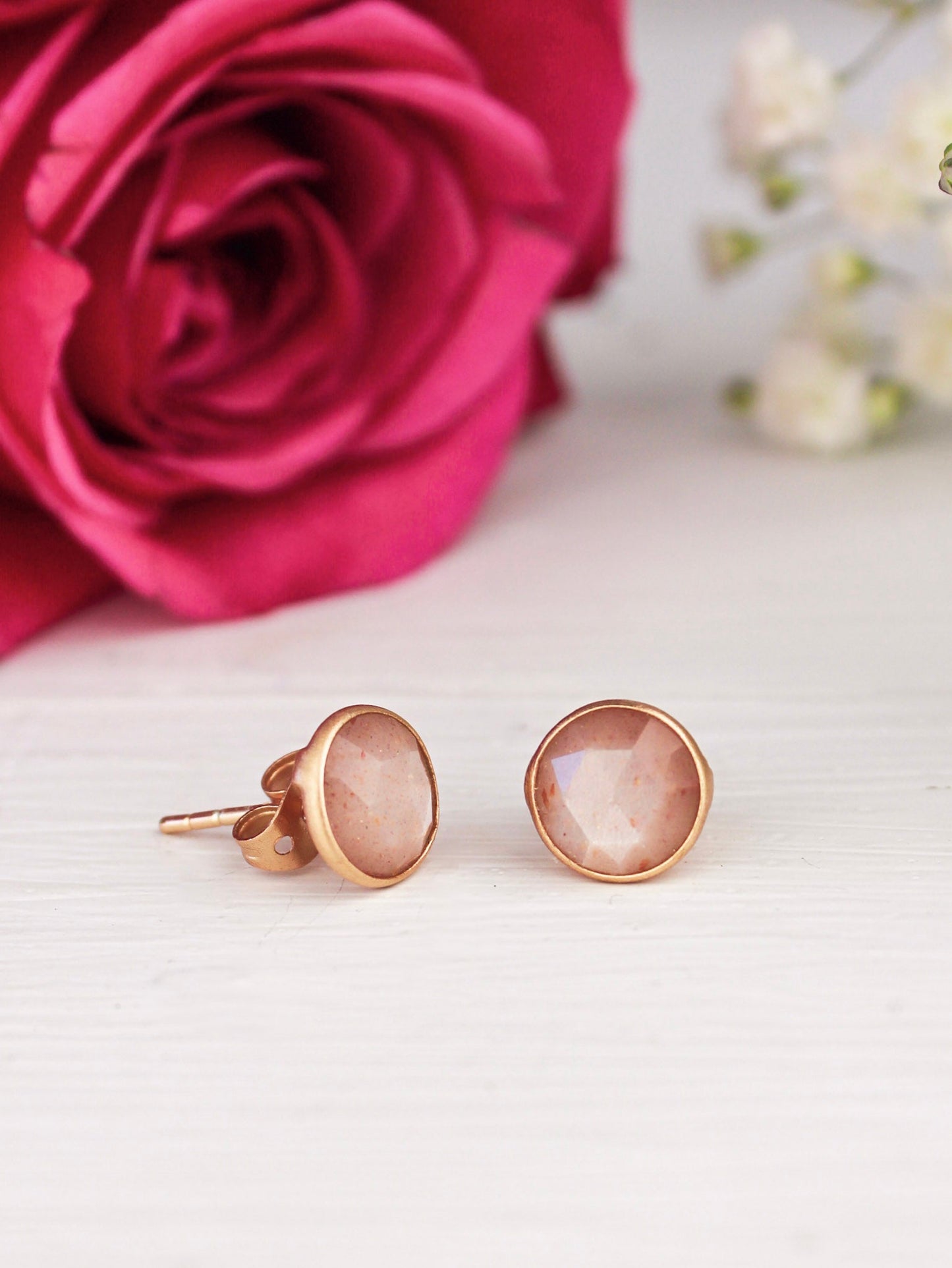 Pebble Stud Earrings - Rose Gold - Earrings from Ash & Rose