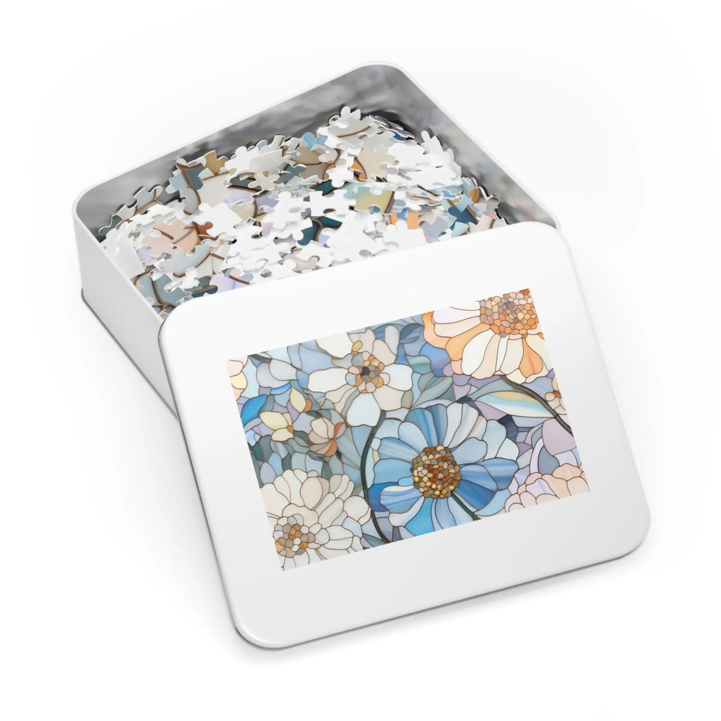 Stained Glass Flowers Jigsaw Puzzle (30, 110, 252, 500,1000-Piece)