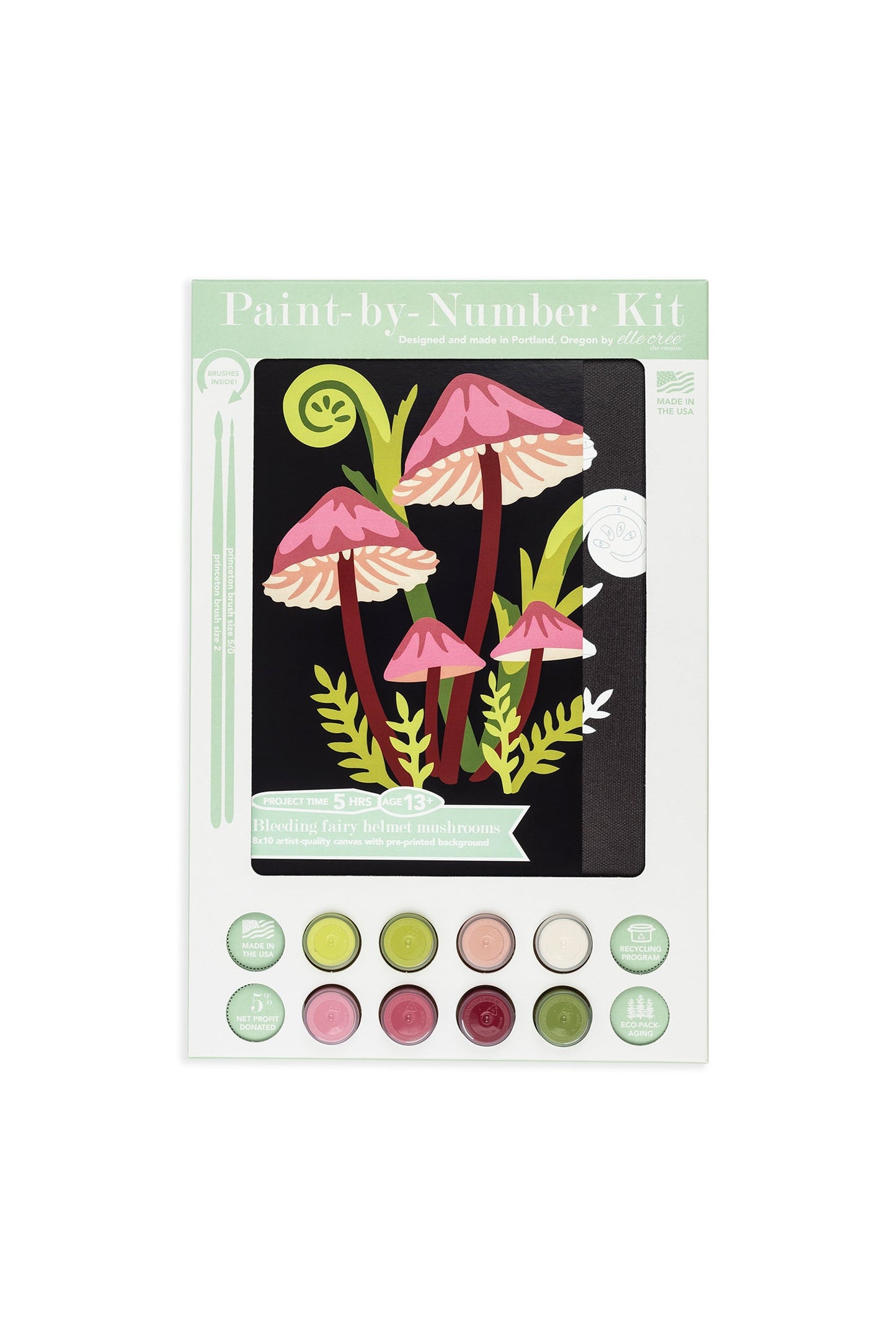 Bleeding Fairy Helmet Mushrooms | 8x10 paint-by-number kit - Paint-by-Number Kit from Elle Crée
