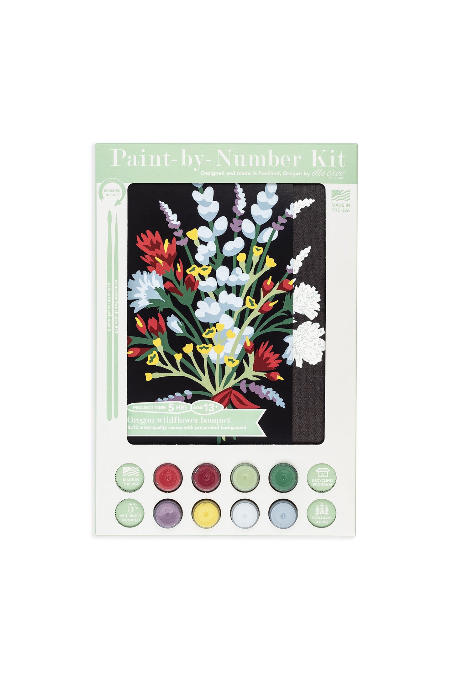 Oregon Wildflowers | 8x10 paint-by-number kit - Paint-by-Number Kit from Elle Crée