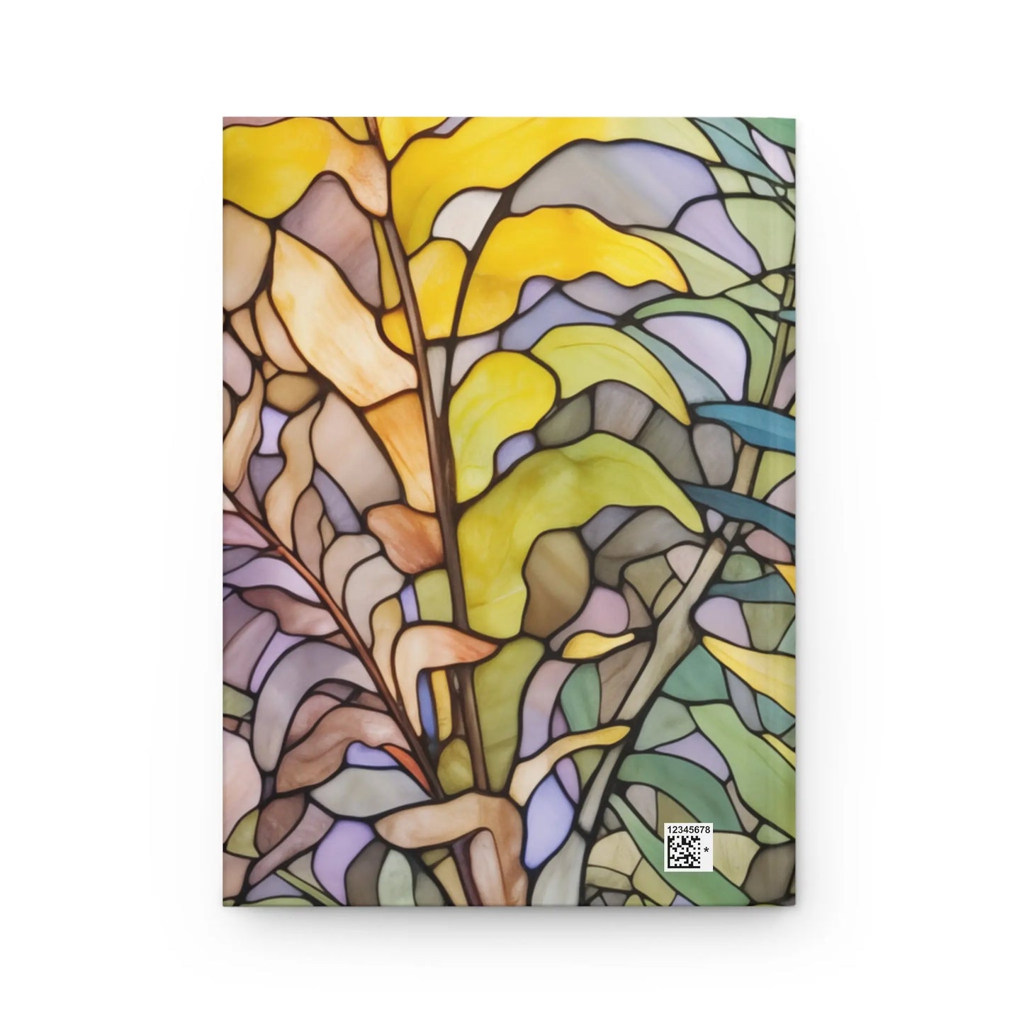 A picture of the Stained Glass Ferns Hardcover Journal from GlassyRock Arts.