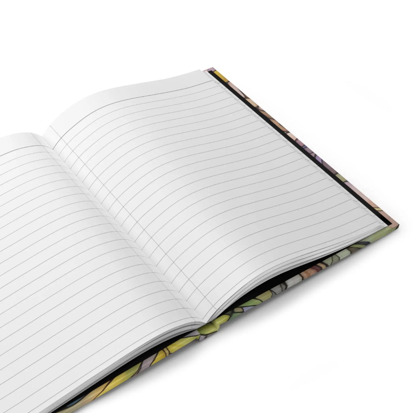A picture of the Stained Glass Ferns Hardcover Journal from GlassyRock Arts.