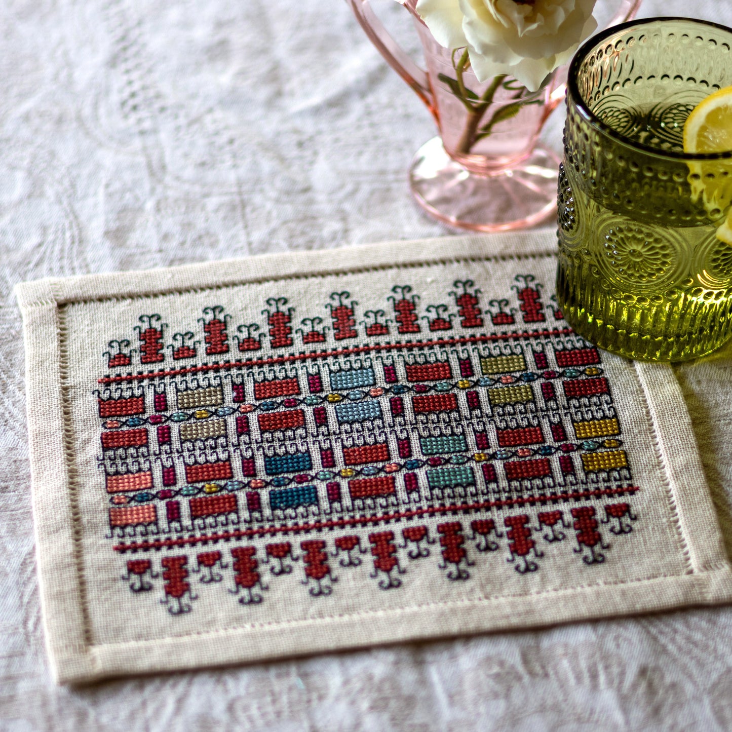 BitKit Iris' Paintbox cross stitch folk embroidery kit