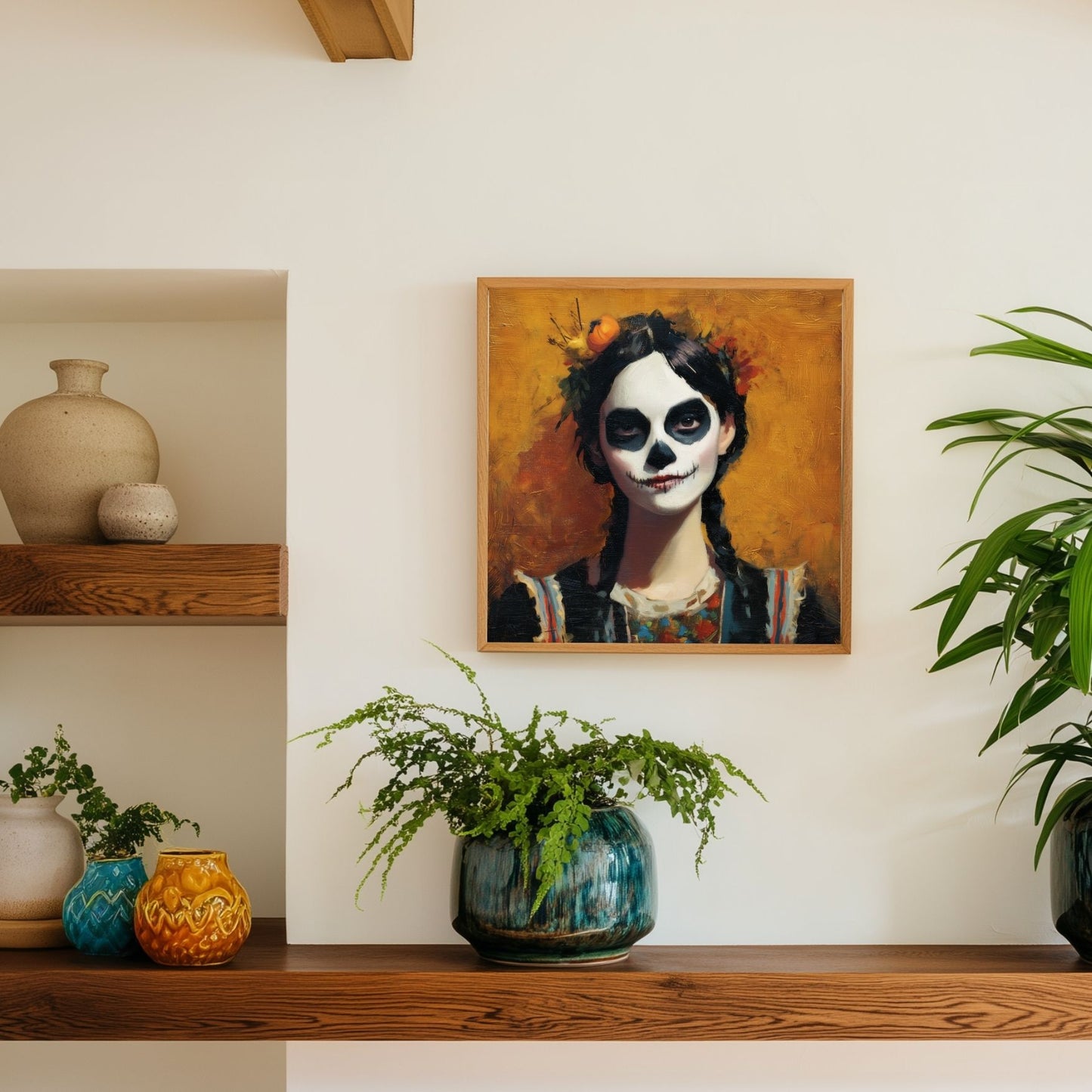 Halloween Costume Party Wall Art: Square Printable Portrait Decor (Digital Download, 5 Sizes Included)