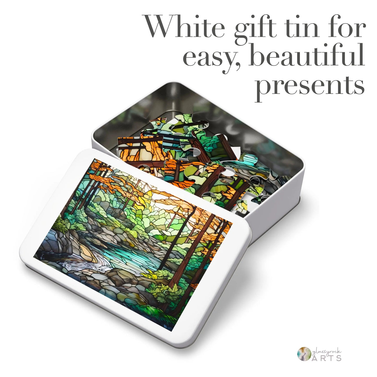 A picture of the Cuyahoga National Park Stained Glass Jigsaw Puzzle from GlassyRock Arts.