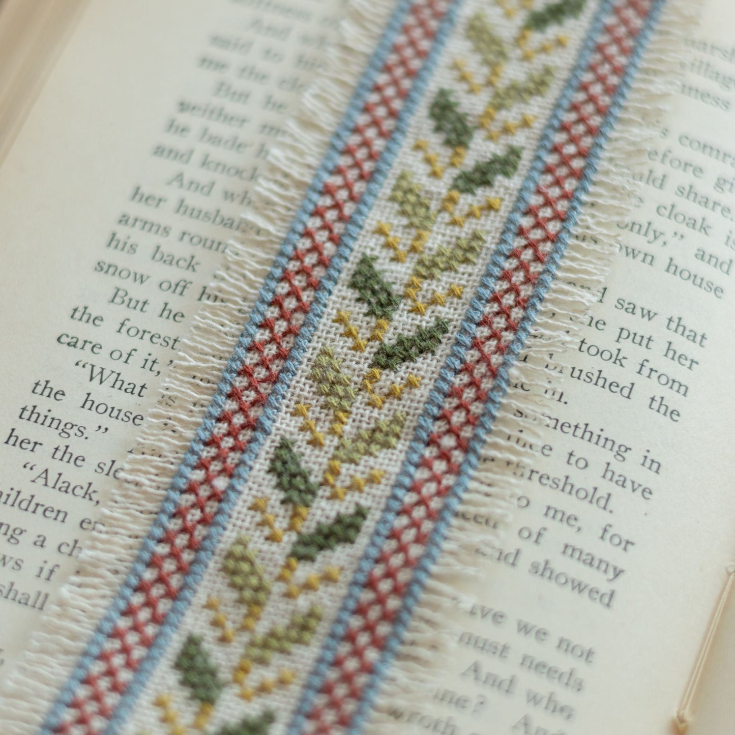 "NEW! Folk Fabric Sampler Ivory cross stitch kit - Kit from Avlea Folk Embroidery