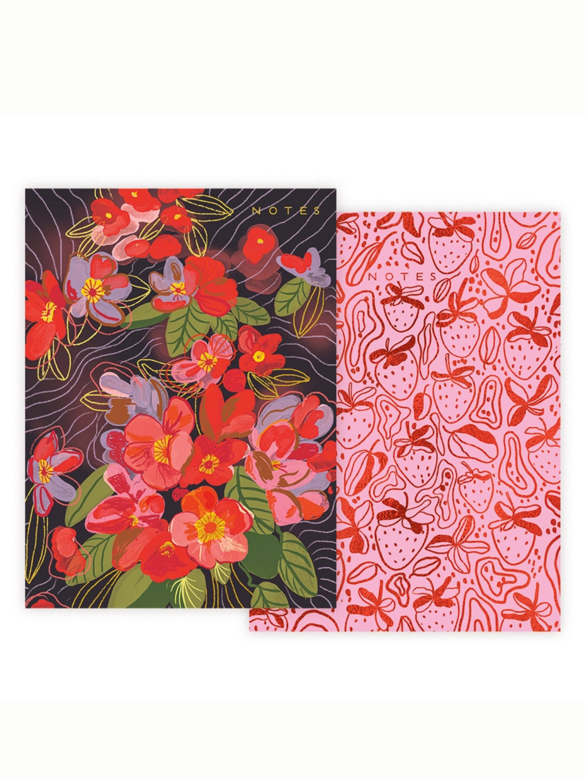 Night Flowers and Strawberries Notebook Set - notebook from Ash & Rose
