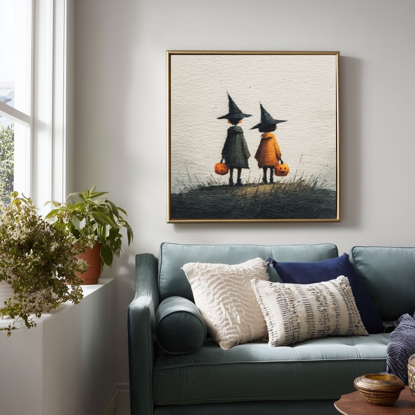 Halloween Printable Trick or Treat Wall Art, Original Artwork with 5 Aspect Ratios Included, Instant Digital Download, Printable Art