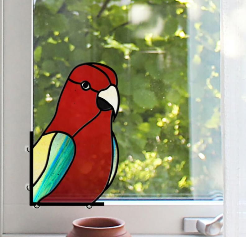 Parrot Stained Glass Bird Pattern - Crafting Patterns & Molds from GlassyRock Arts