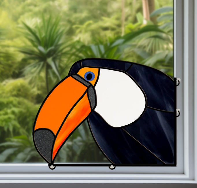 Toucan Stained Glass Bird Pattern - Crafting Patterns & Molds from GlassyRock Arts