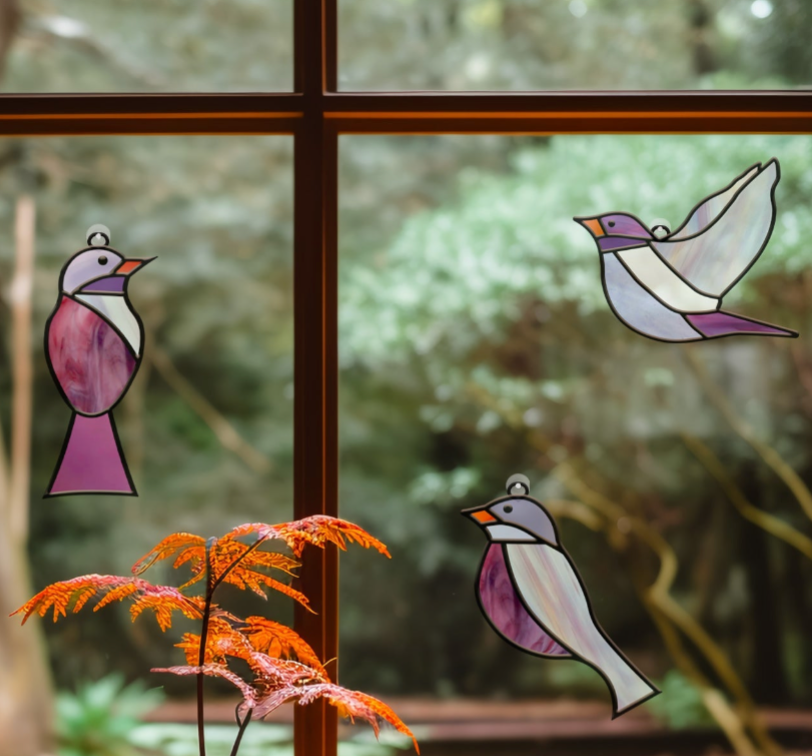 Stained Glass Birds Pattern Pack - Crafting Patterns & Molds from GlassyRock Arts