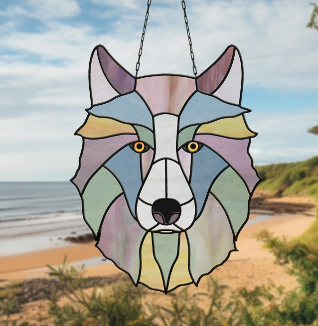 Wolf Stained Glass Pattern - Crafting Patterns & Molds from GlassyRock Arts